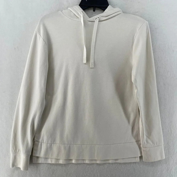 A New Day Hoodie Women's Sz S Ivory High-Low Hem Drawstring Stretch Pullover - Picture 1 of 12